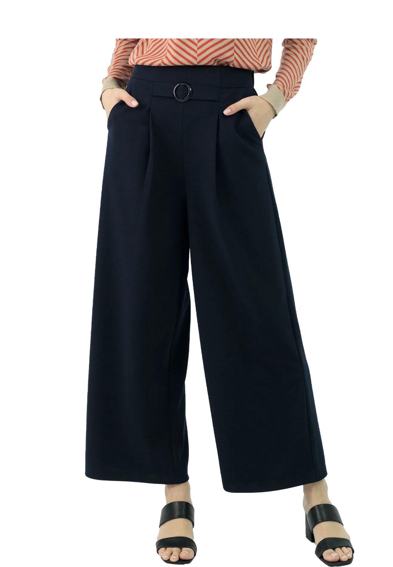 DAISY By VOIR KOL Pleated Side Buckle Pants