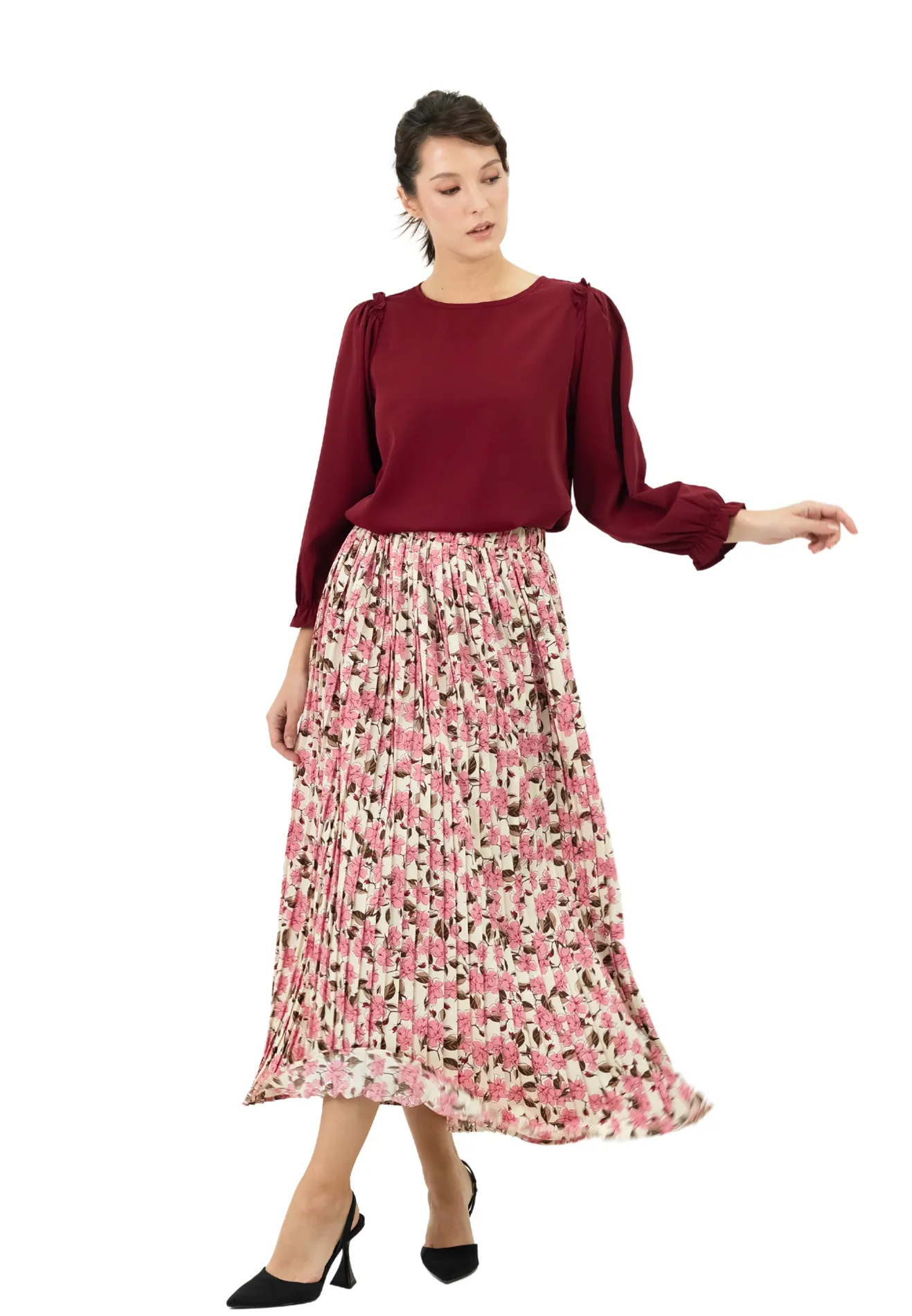 DAISY By VOIR Pleated Maxi Skirt