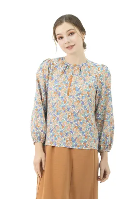 DAISY By VOIR Ruched Detail Front Solid Blouse