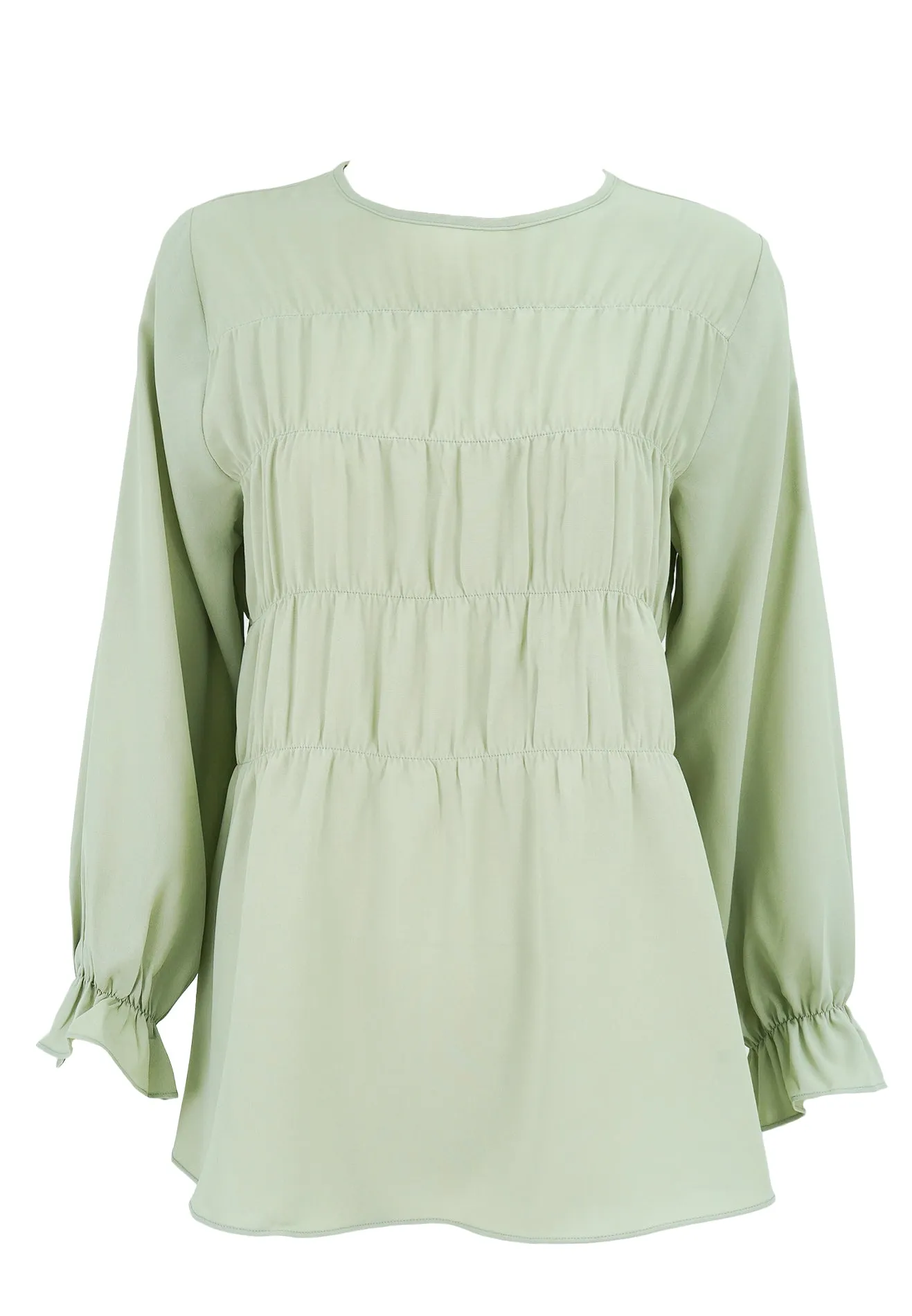 DAISY BY VOIR Tiered Lettuce Trim Blouse