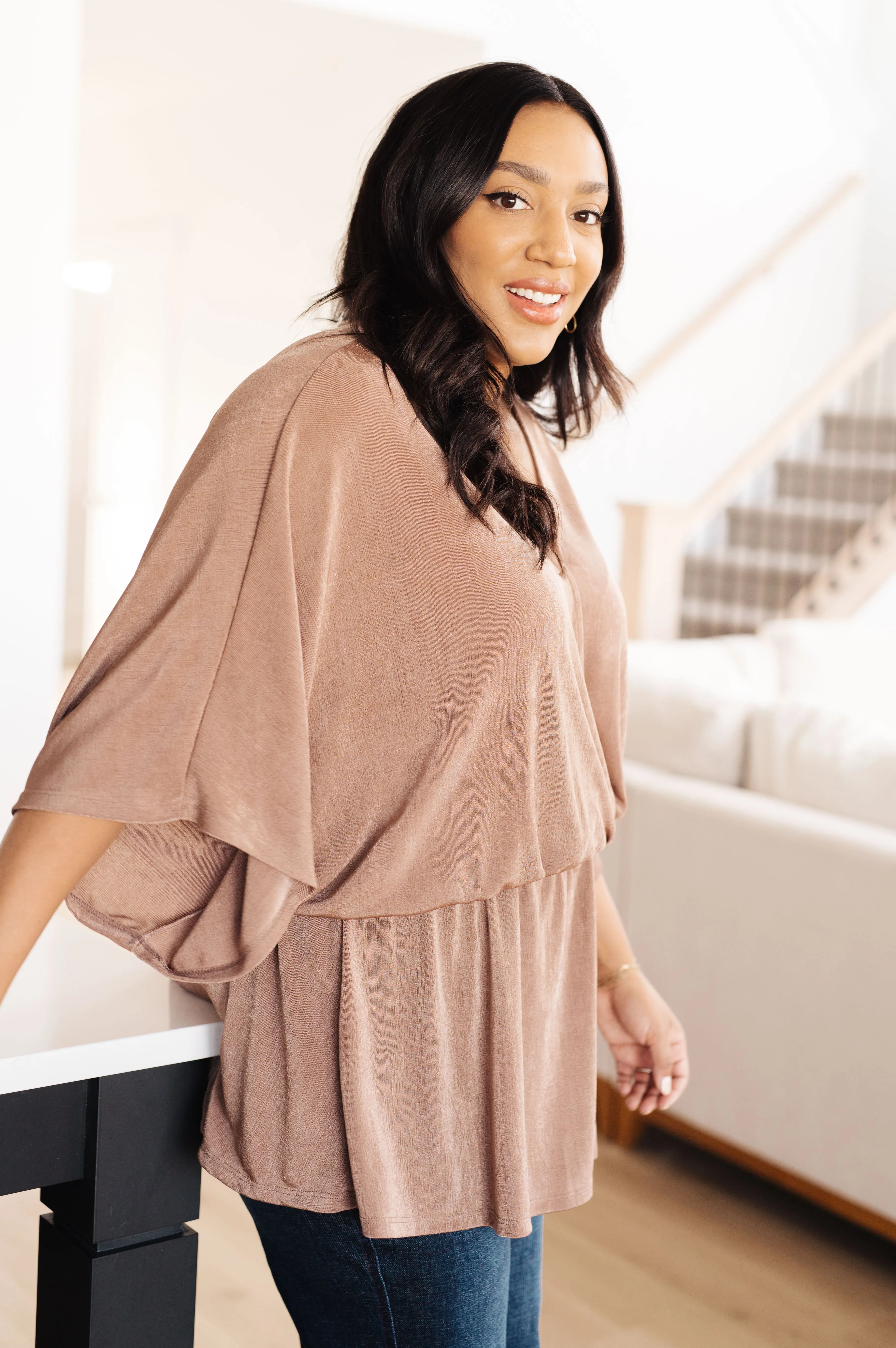 Dazzlingly Draped V-Neck Blouse- USE CODE SPRING24 for 40% OFF!!!!