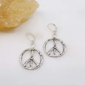 Divisadero - Peace Sign Silver Earrings