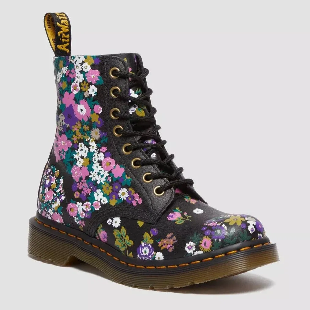 Dr. Martens Women's 1460 Pascal - Black Multi Vintage Floral Backhand