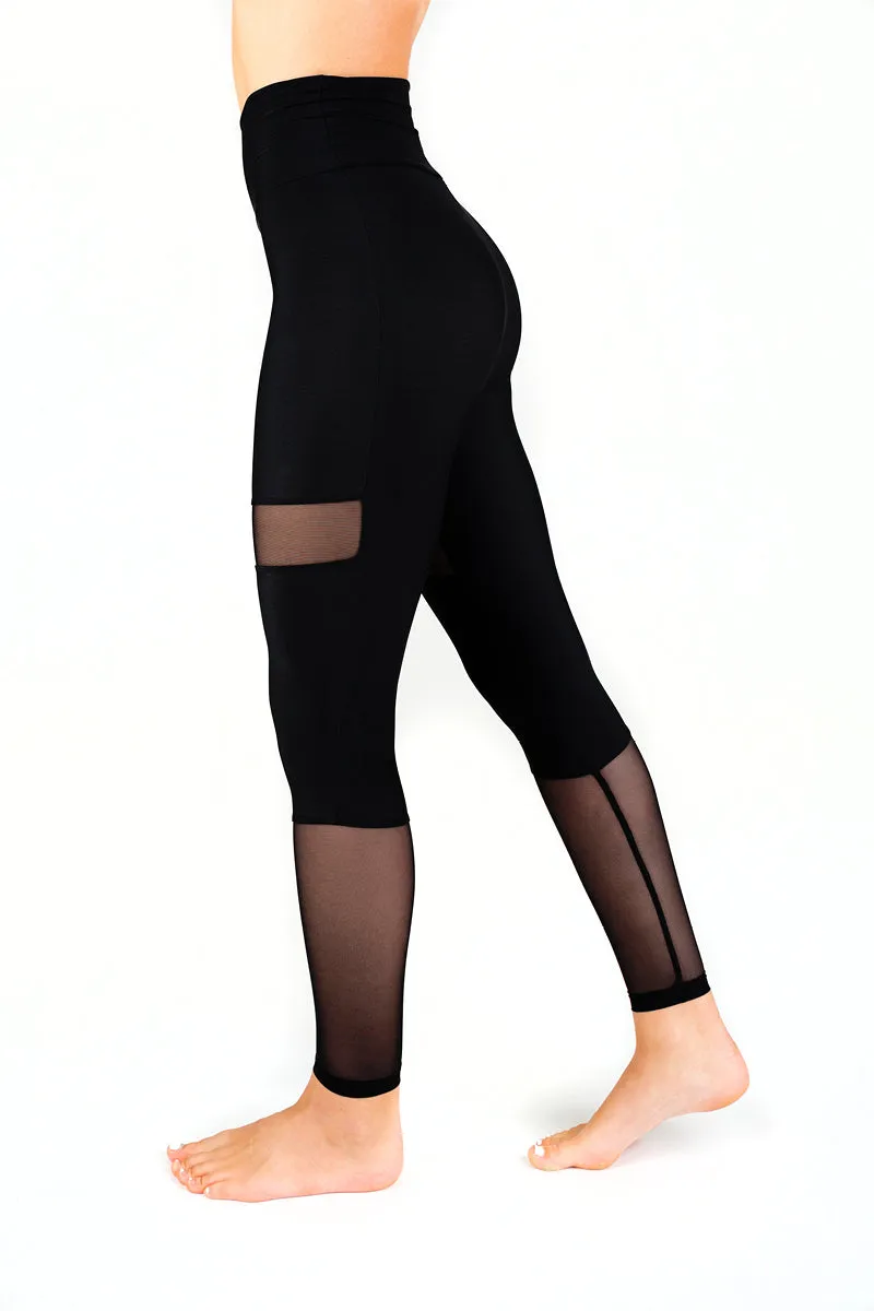 Dragonfly Barbara Leggings - Black Mesh