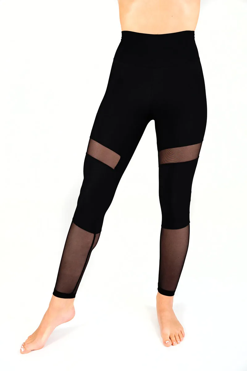 Dragonfly Barbara Leggings - Black Mesh