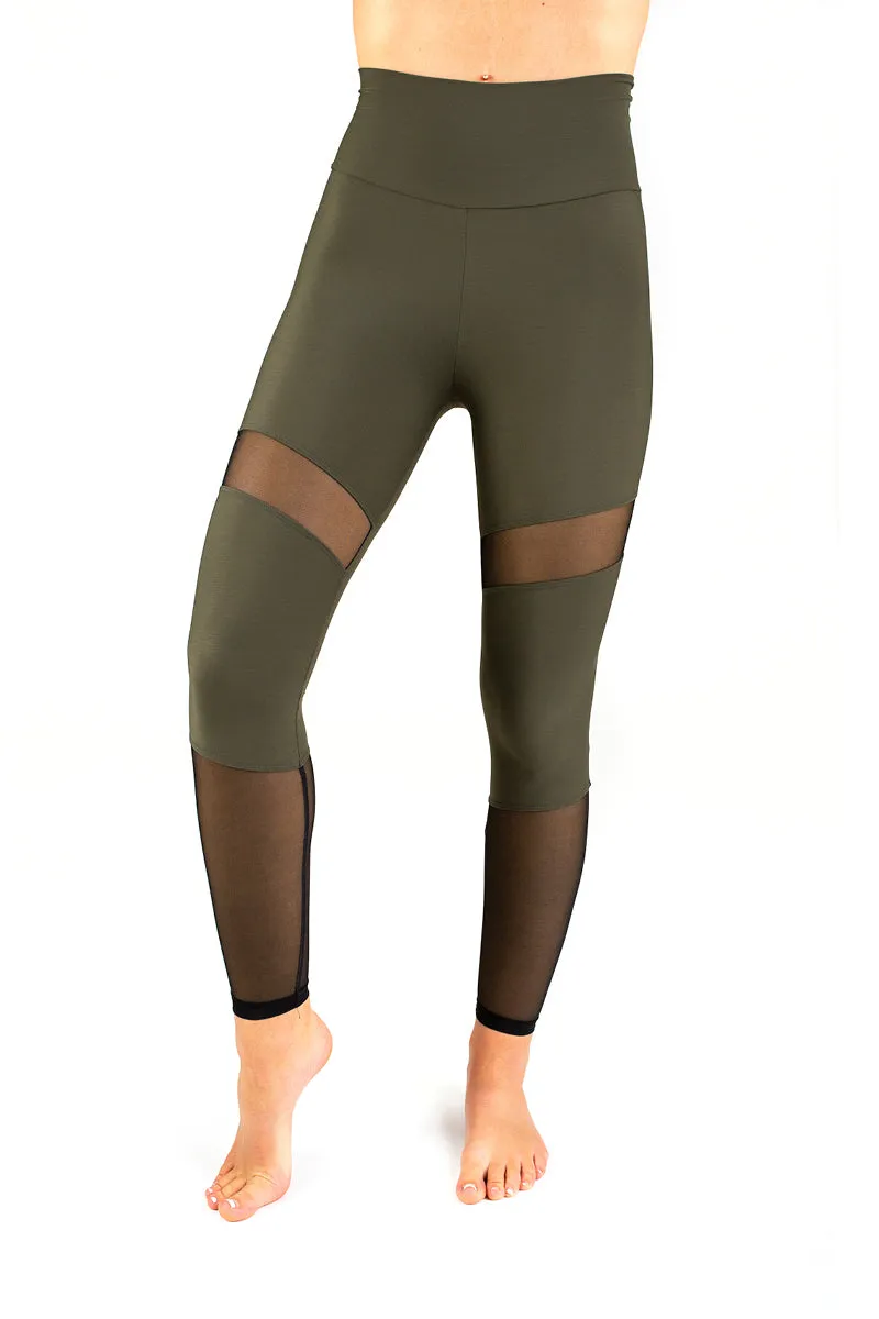 Dragonfly Barbara Leggings - Khaki Mesh