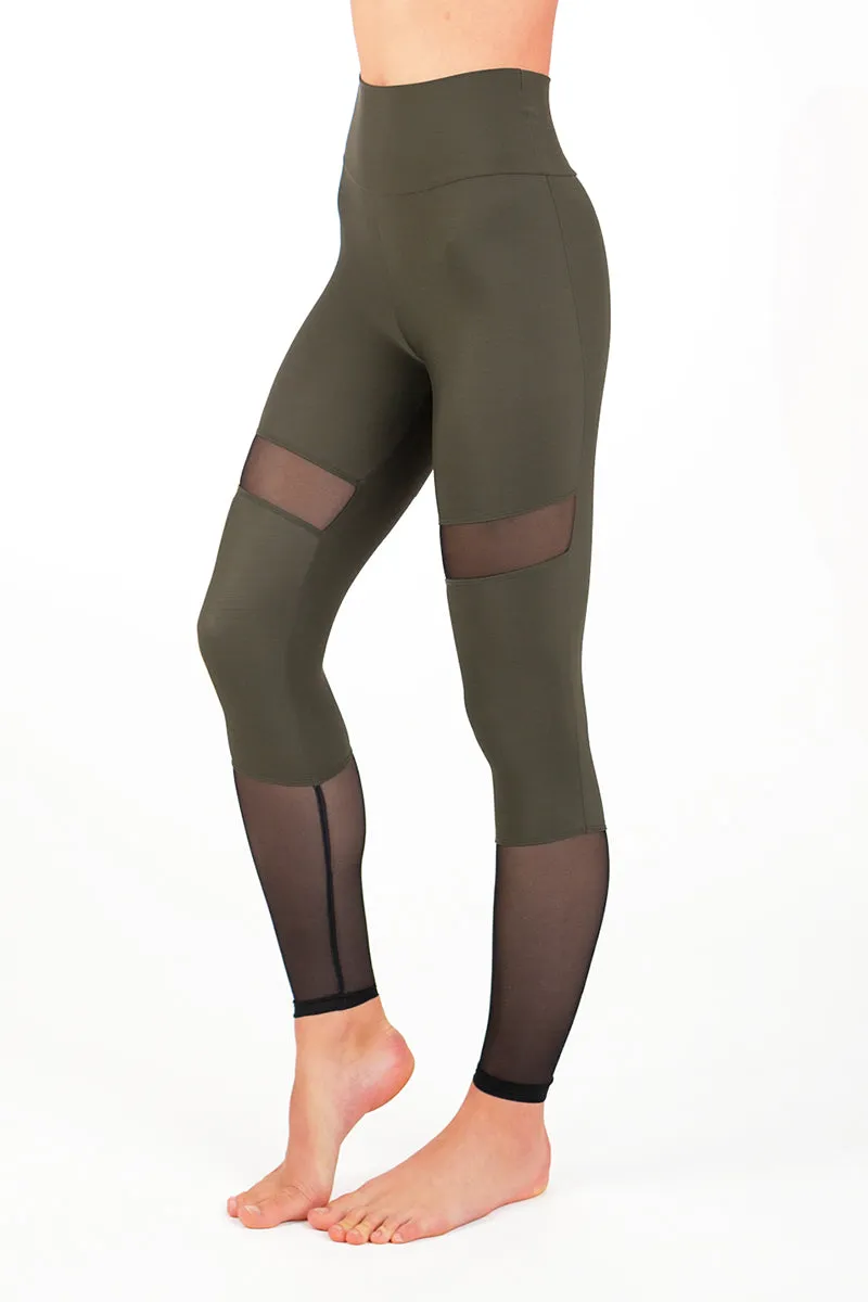 Dragonfly Barbara Leggings - Khaki Mesh