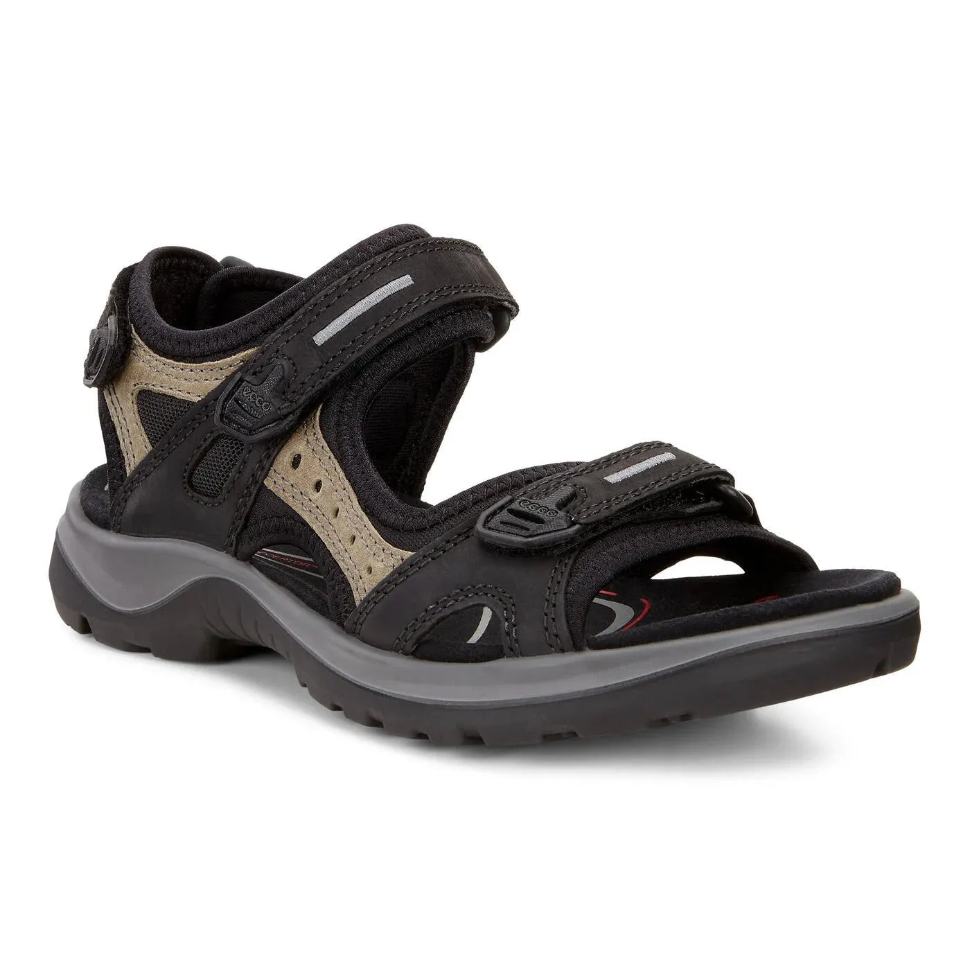 Ecco Women's Yucatan Sandal - Black/Mole/Black