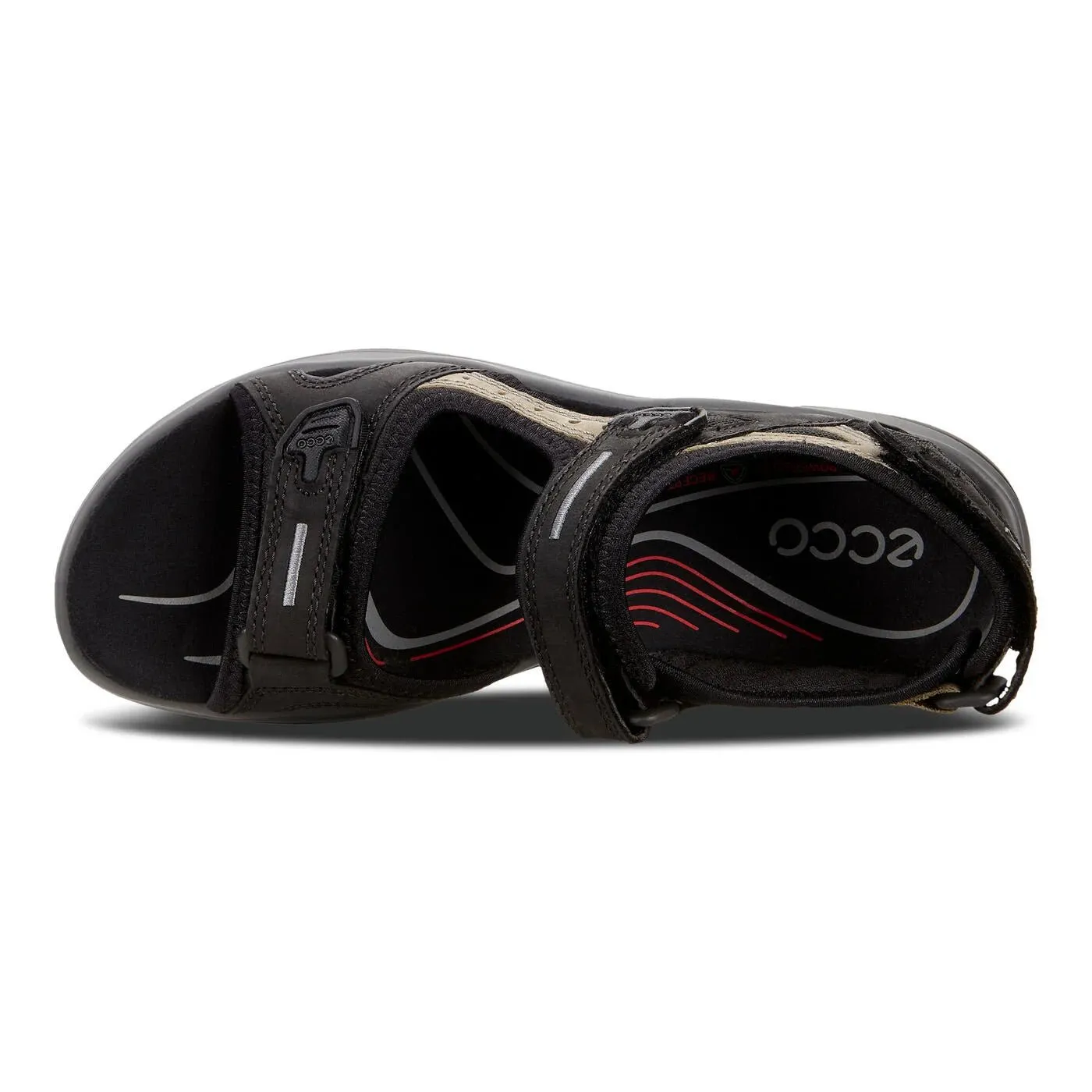 Ecco Women's Yucatan Sandal - Black/Mole/Black