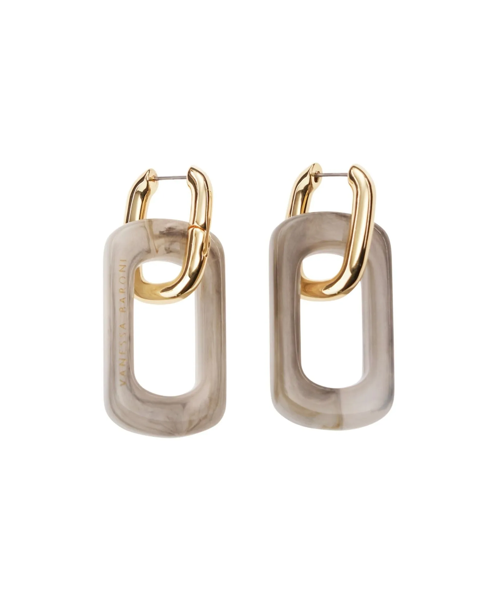 Edge with gold Earrings | Marble