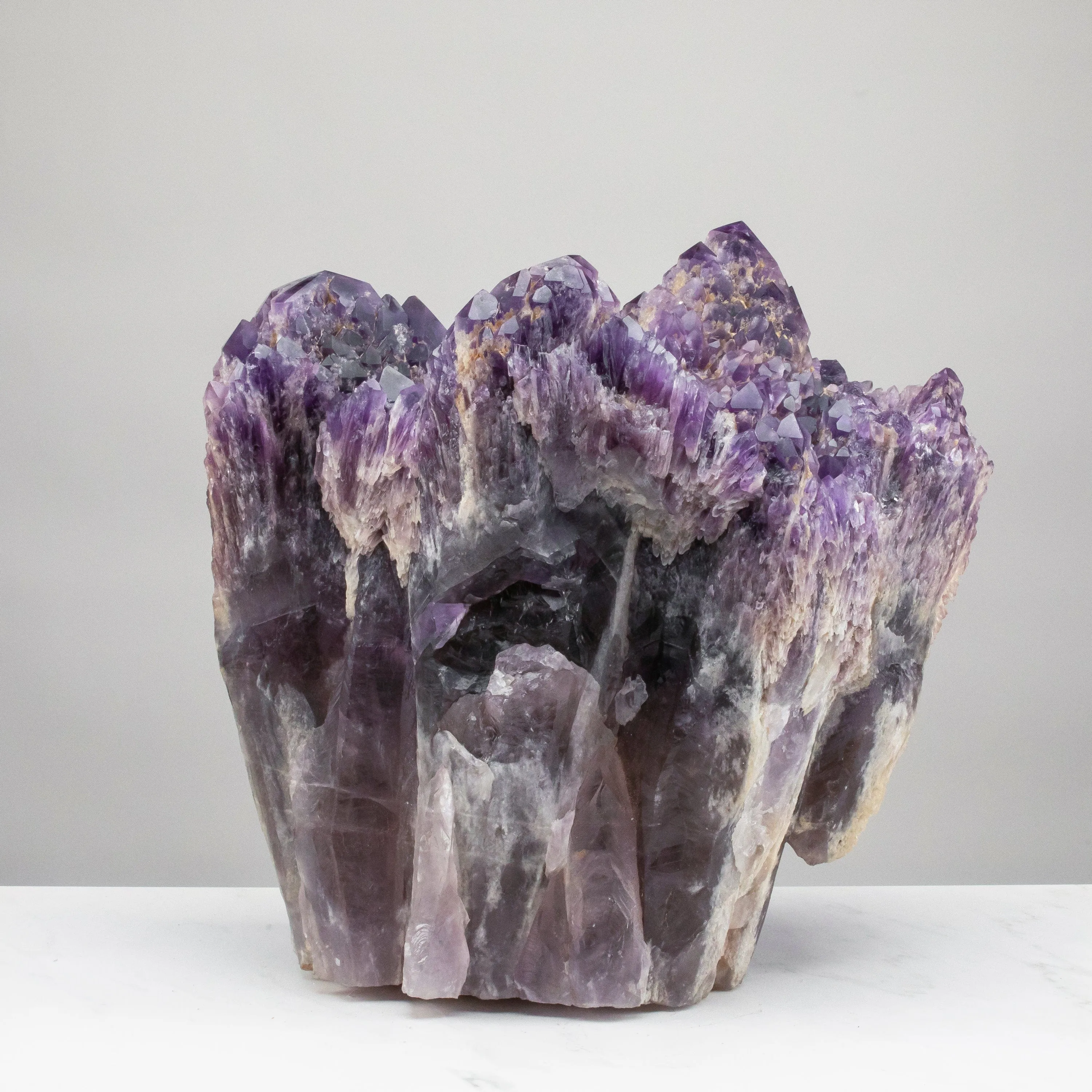 Elestial Amethyst Cluster Point from Brazil - 70lbs / 17