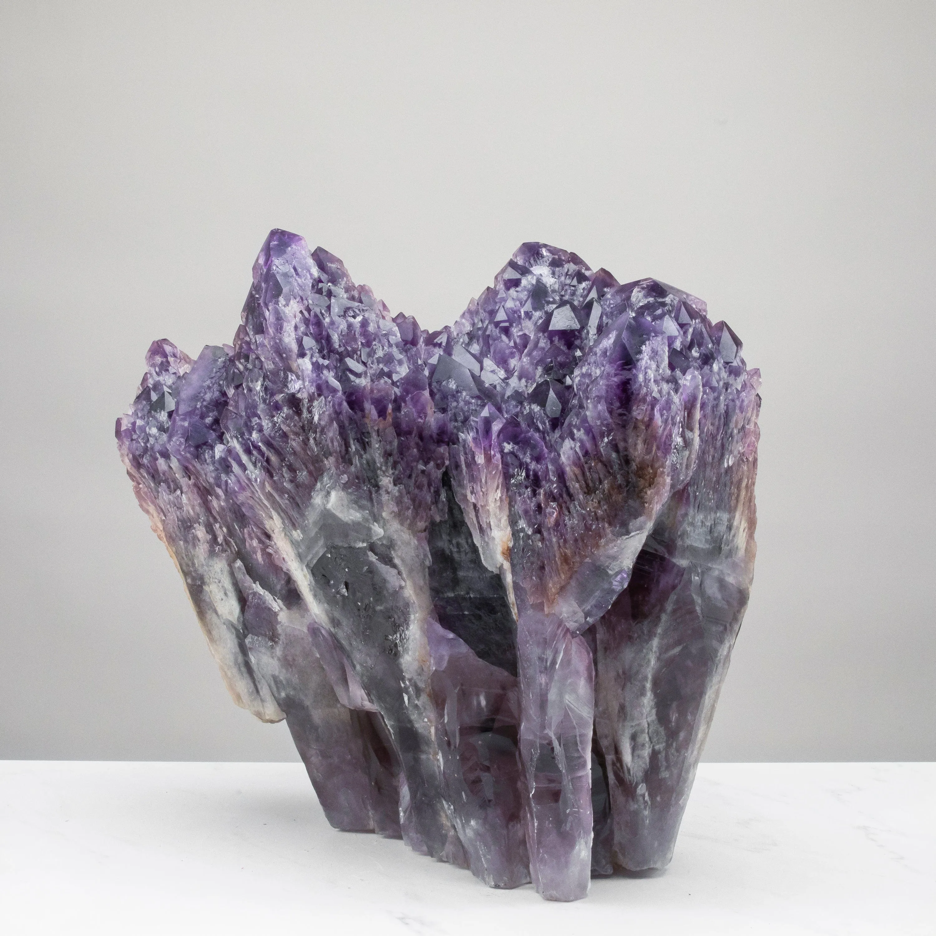 Elestial Amethyst Cluster Point from Brazil - 70lbs / 17