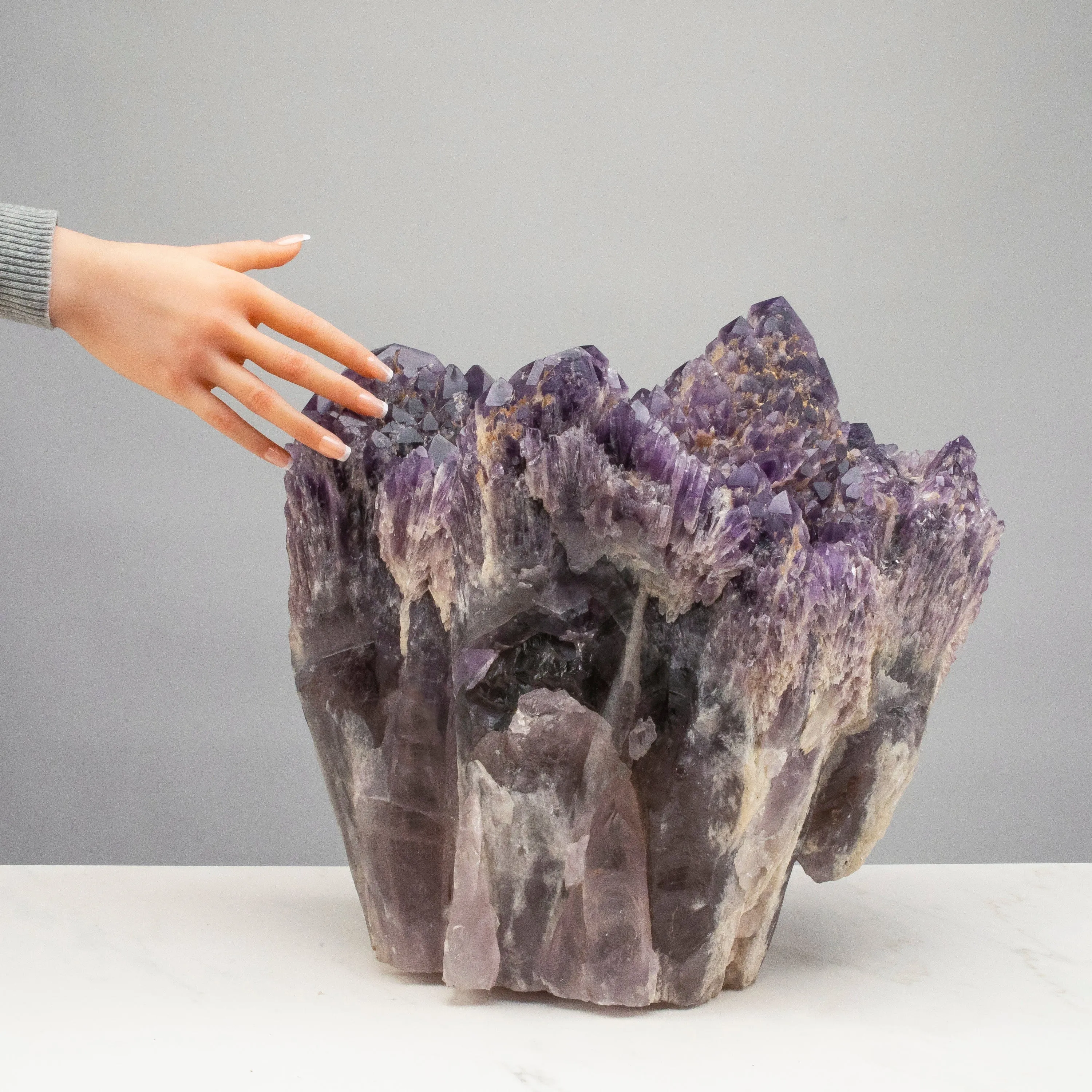 Elestial Amethyst Cluster Point from Brazil - 70lbs / 17