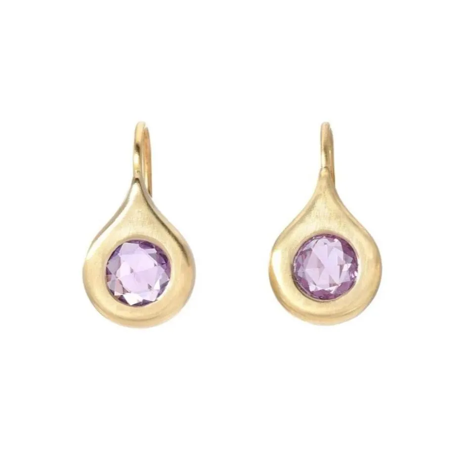 Elixir Rose Cut Purple Sapphire Earrings