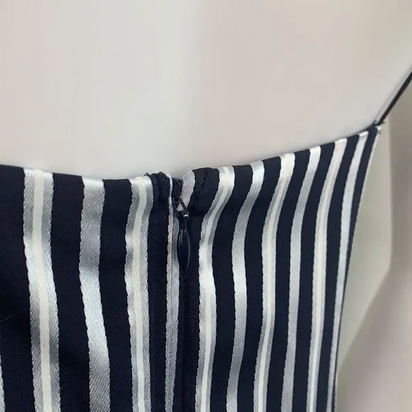 Elizabethand James NWT blue striped ruffle bottom dress