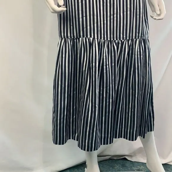 Elizabethand James NWT blue striped ruffle bottom dress