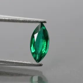 Emerald | Lab-Created Hydrothermal, marquise cut 8 x 4mm, VS 0.5ct