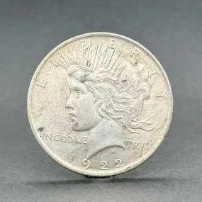 Estate 1922 0.900 Fine Silver $1 Lady Liberty Peace Dollar Coin c