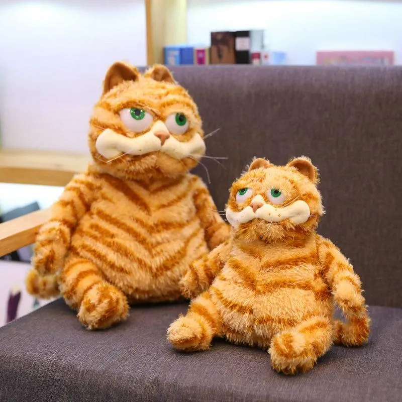 Fat Angry Cat Soft Plush Toy Stuffed Animals Lazy Foolishly Tiger skin Simulation Ugly Cat Plush toy Xmas Gift For Kids Lovers