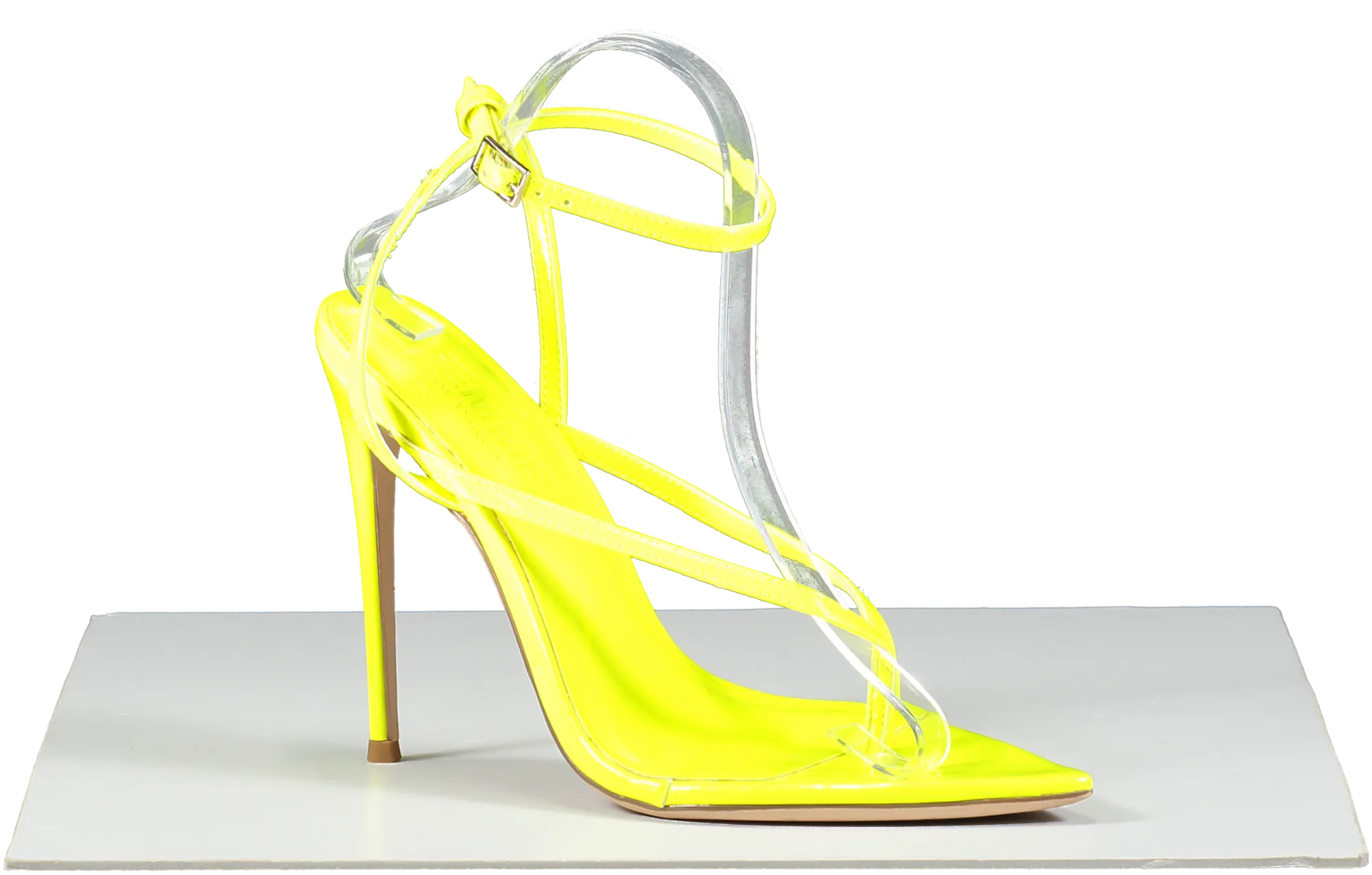 FEMME LOS ANGELES Neon Yellow Effie Sandal - Highlighter UK 6 EU 39 👠