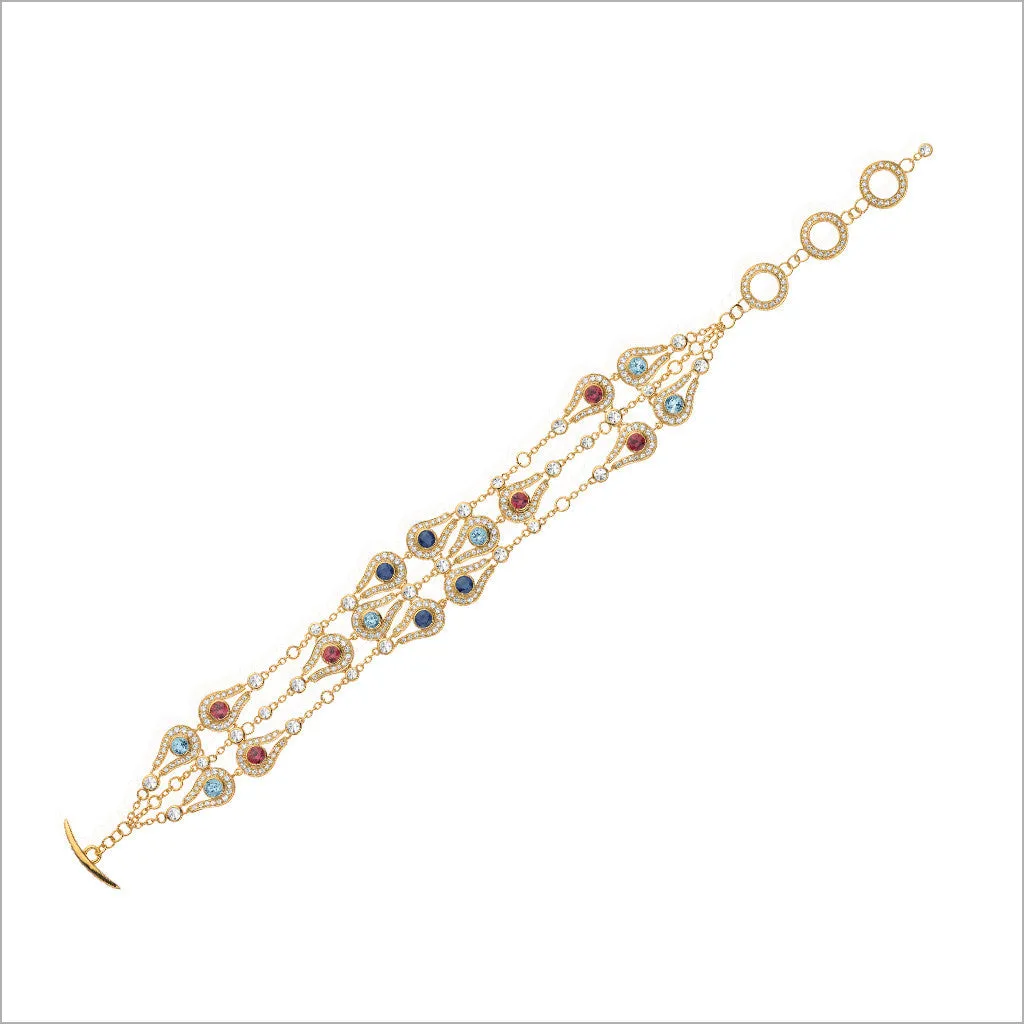 Fiamma 18K Gold & Multi-Stone Bracelet with Diamonds