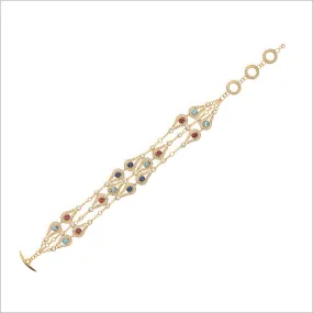 Fiamma 18K Gold & Multi-Stone Bracelet with Diamonds