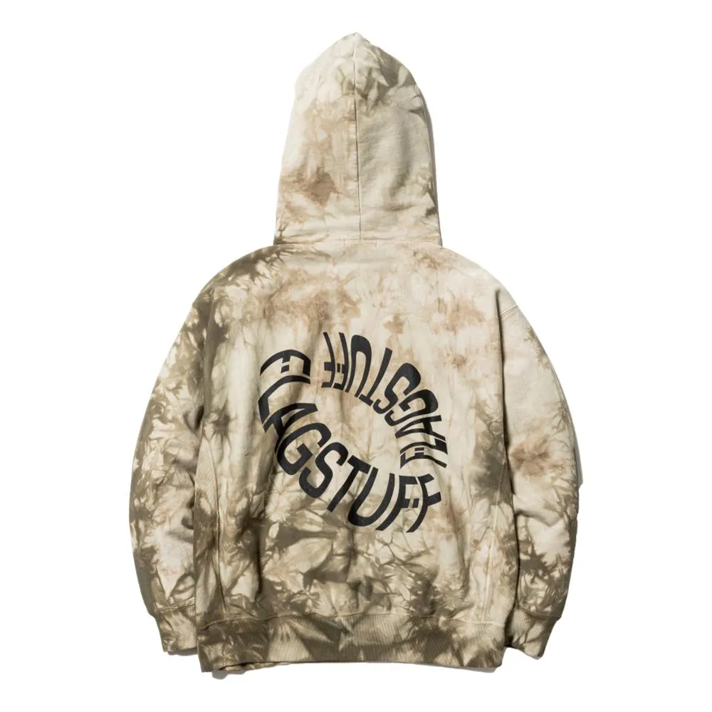 FLAGSTUFF TIE DYE HOODIE-OLIVE