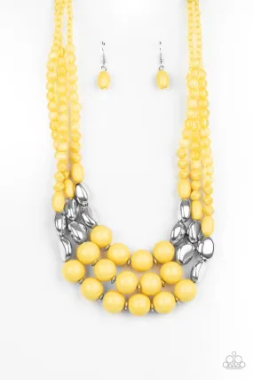 Flamingo Flamboyance - Yellow Paparazzi Necklace