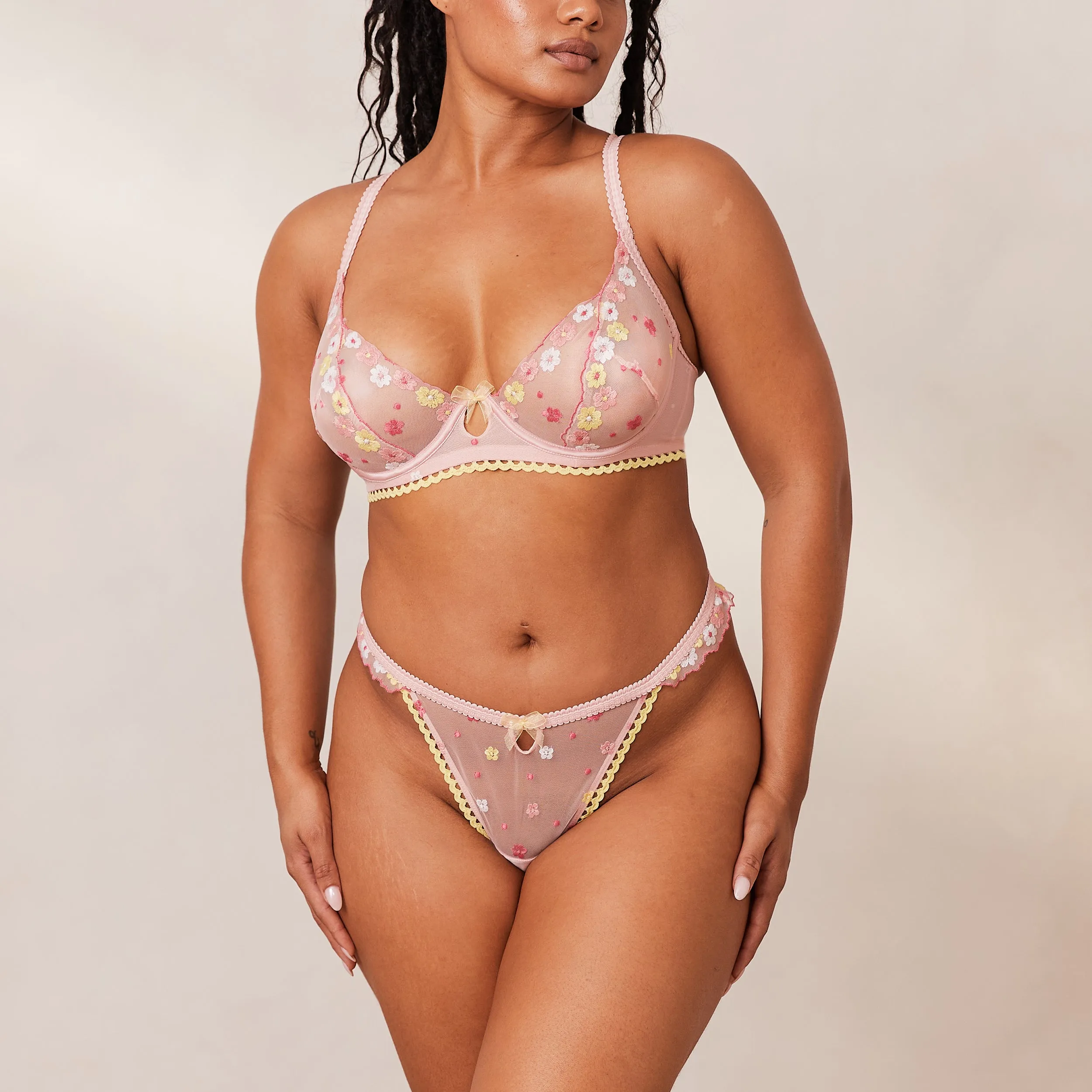 Fleur Balcony Bra  - Pink