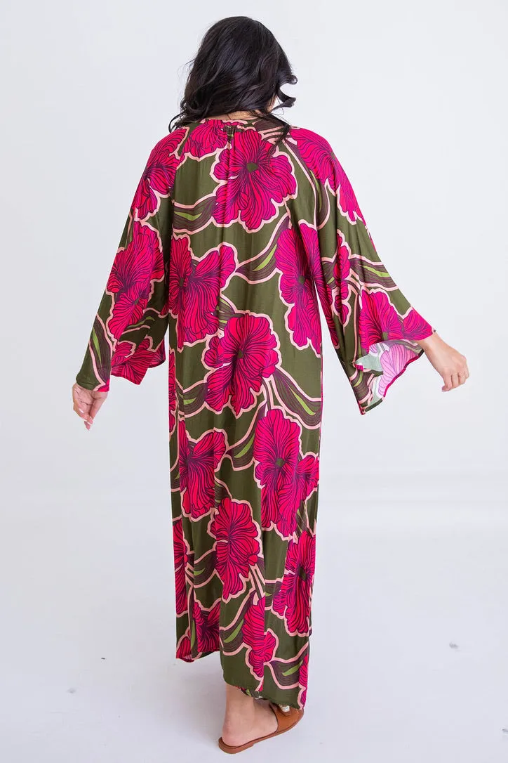 Floral Kaftan Maxi Dress