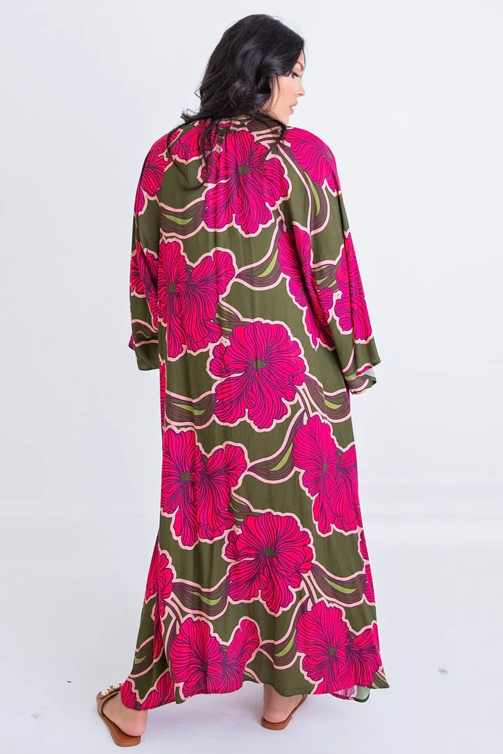 Floral Kaftan Maxi Dress