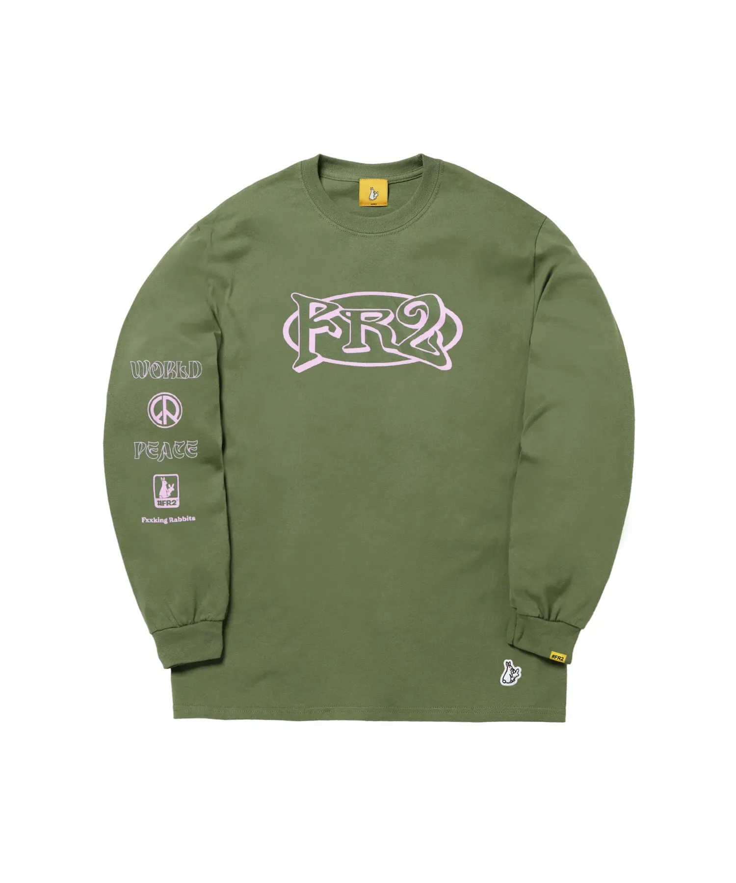 #FR2 WORLD PEACE L/S T-SHIRT-KHAKI