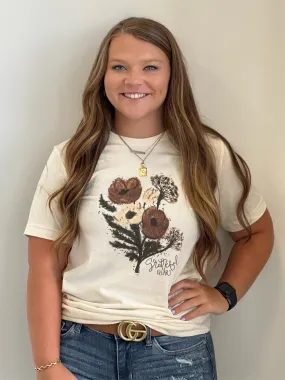 Grateful Heart Fall Floral Graphic Tee