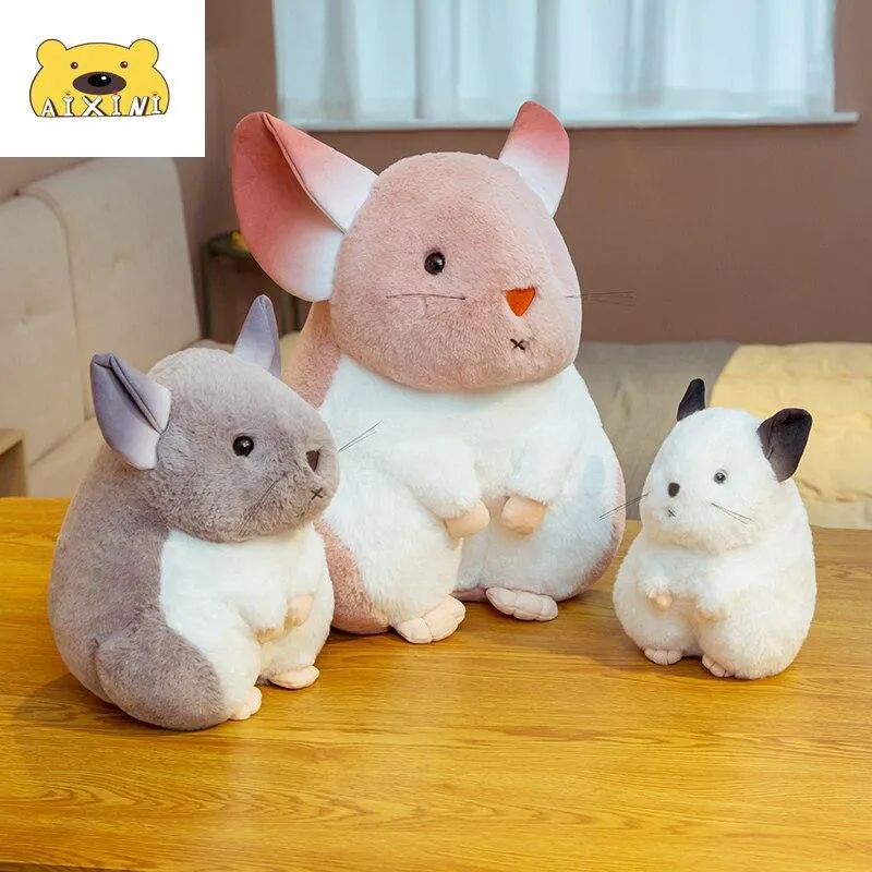 Hamster Pillow Cute Plushy Chinchillas Plush Doll Soft Toy Stuffed Animals Mascot for Kids Christmas Toys Cute Pillows Plush Toy