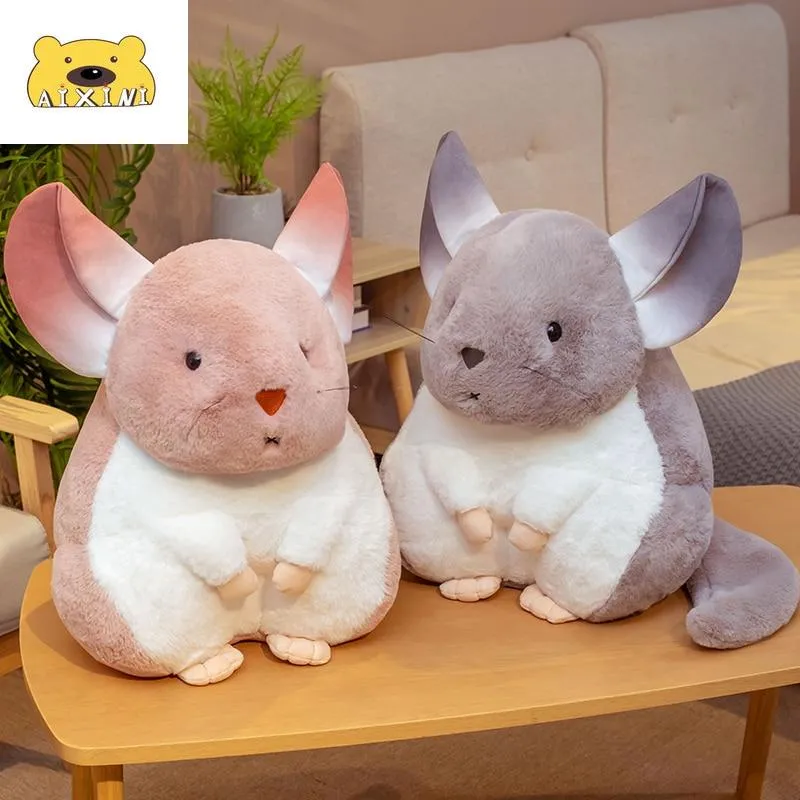 Hamster Pillow Cute Plushy Chinchillas Plush Doll Soft Toy Stuffed Animals Mascot for Kids Christmas Toys Cute Pillows Plush Toy