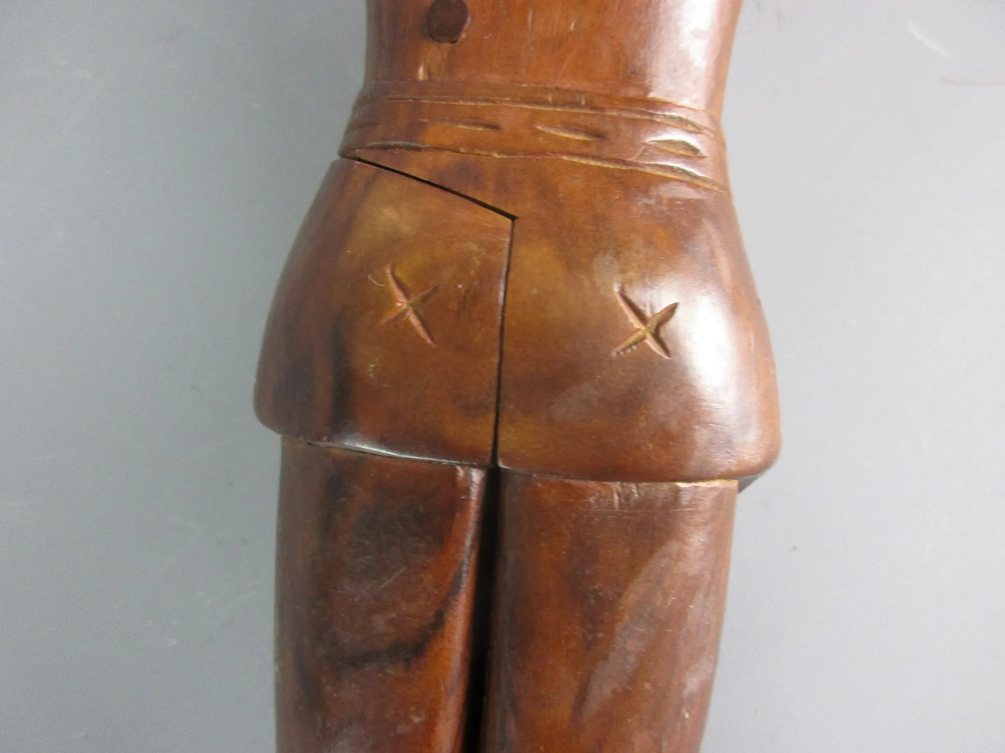 Hand Carved Wooden Saucy Lady Nutcracker Vintage