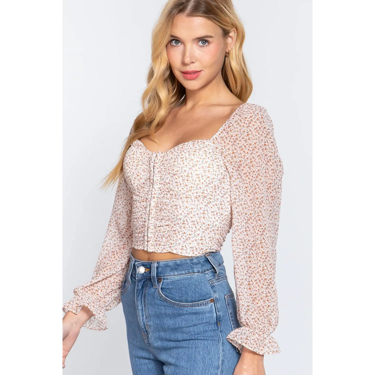 Hook & Eye Floral Print Woven Top