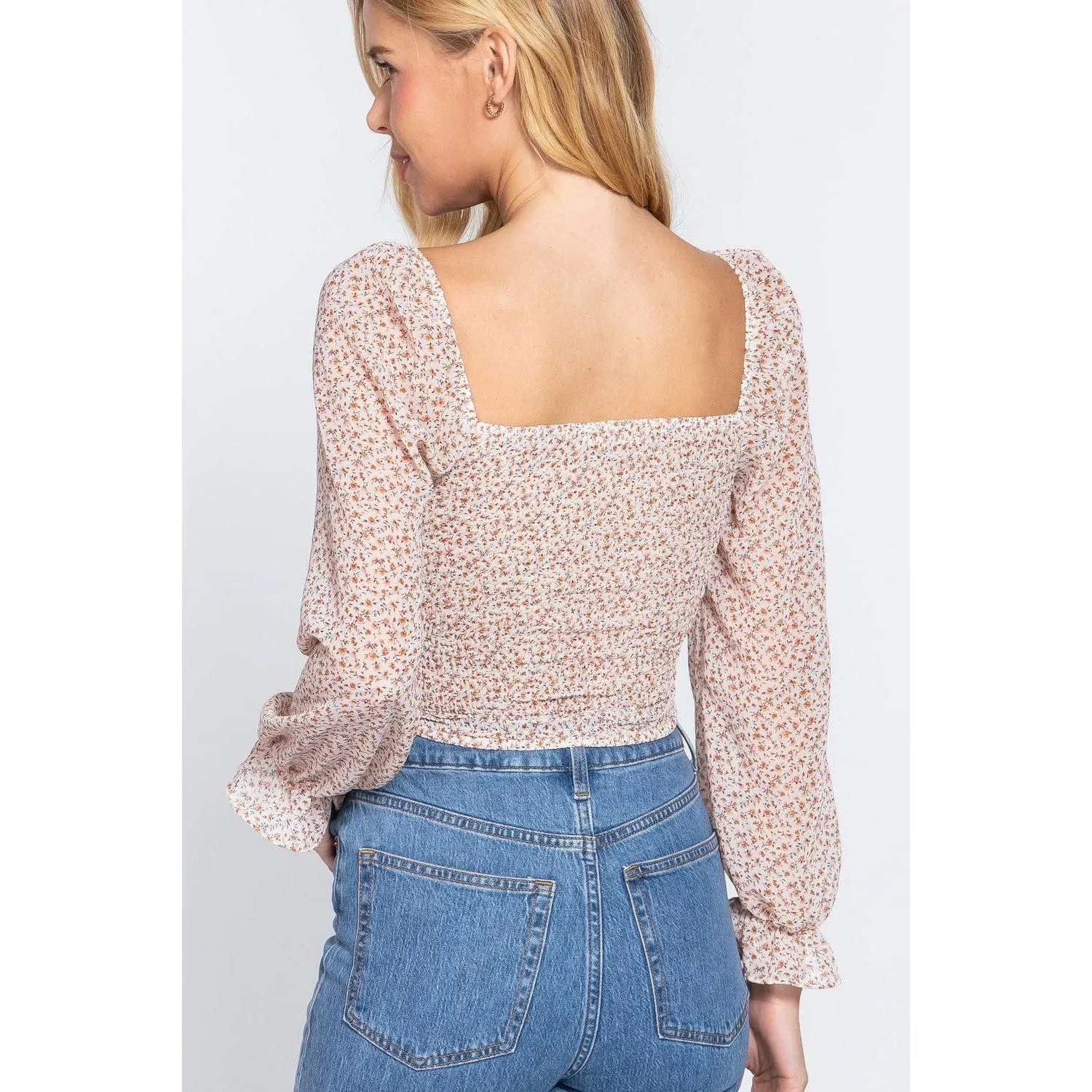 Hook & Eye Floral Print Woven Top