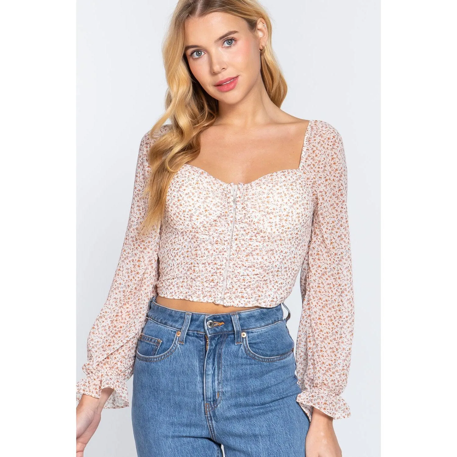 Hook & Eye Floral Print Woven Top