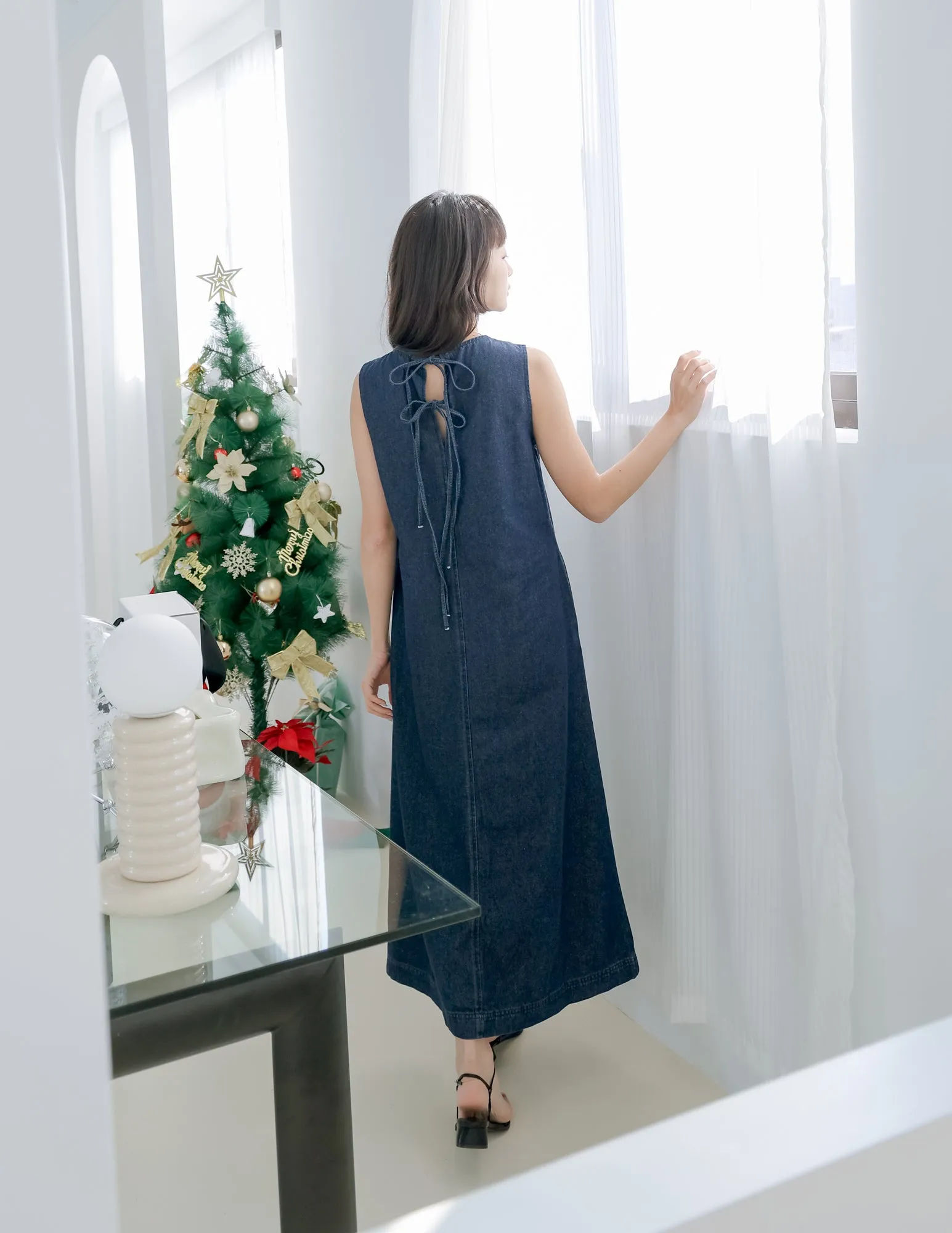 Janet Denim Dress in Dark Wash