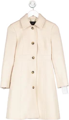 J.Crew Beige Italian Double Cloth Wool Lady Day Coat With Thinsulate UK 4