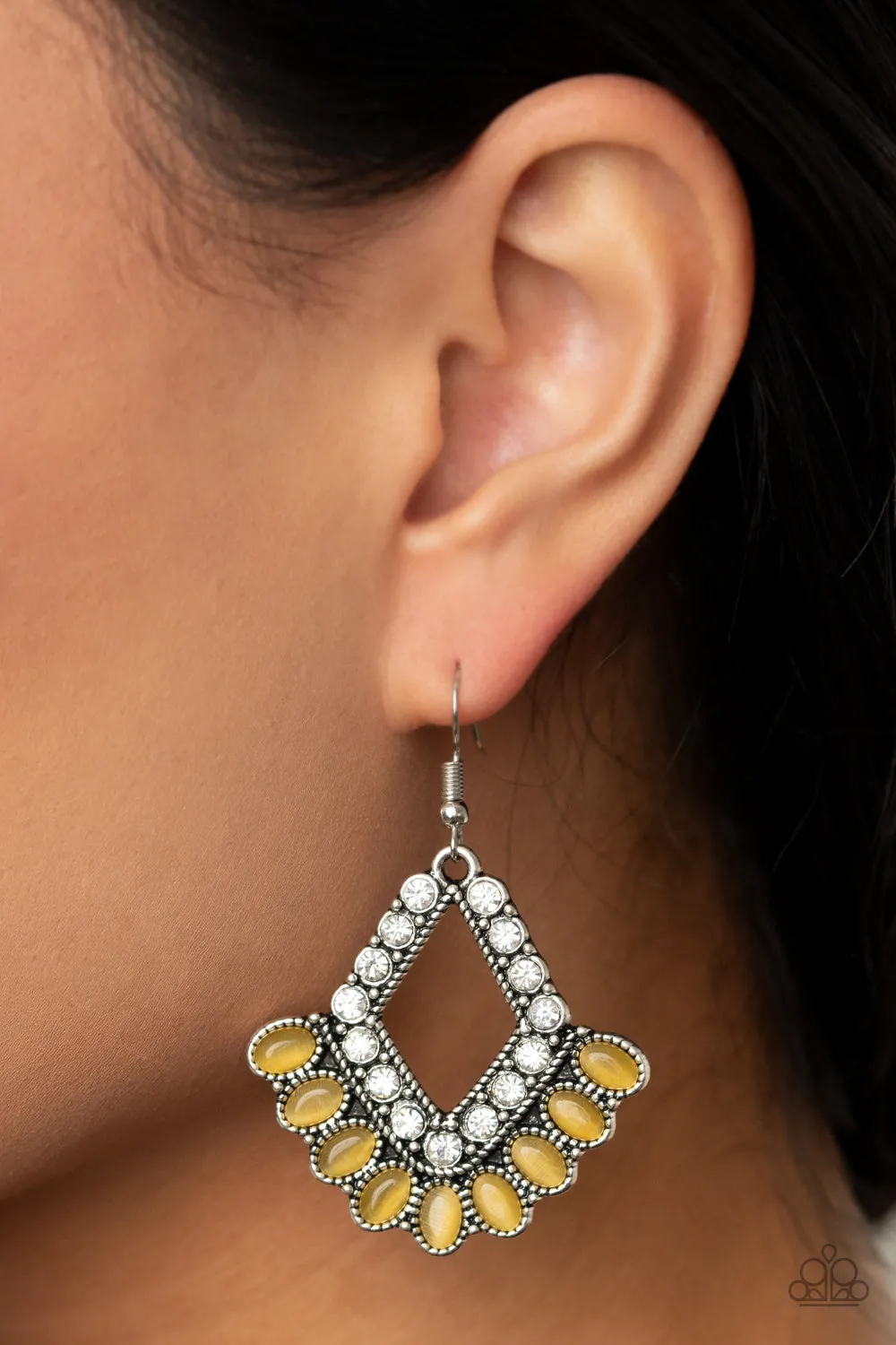 Just BEAM Happy - Yellow Paparazzi Earrings