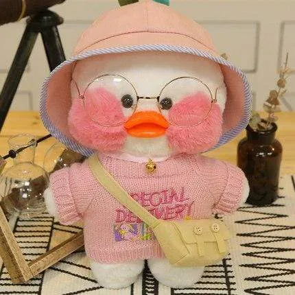 Kawaii Cartoon LaLafanfan 30cm Cafe Duck Plush Toy Stuffed Soft Kawaii Duck Doll Animal Pillow Birthday Gift for Kids Children