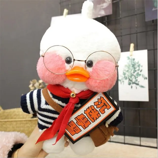 Kawaii Cartoon LaLafanfan 30cm Cafe Duck Plush Toy Stuffed Soft Kawaii Duck Doll Animal Pillow Birthday Gift for Kids Children