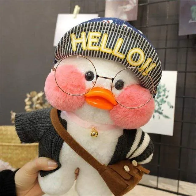 Kawaii Cartoon LaLafanfan 30cm Cafe Duck Plush Toy Stuffed Soft Kawaii Duck Doll Animal Pillow Birthday Gift for Kids Children