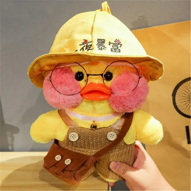 Kawaii Cartoon LaLafanfan 30cm Cafe Duck Plush Toy Stuffed Soft Kawaii Duck Doll Animal Pillow Birthday Gift for Kids Children