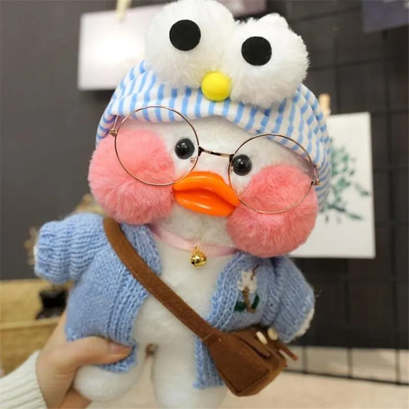 Kawaii Cartoon LaLafanfan 30cm Cafe Duck Plush Toy Stuffed Soft Kawaii Duck Doll Animal Pillow Birthday Gift for Kids Children