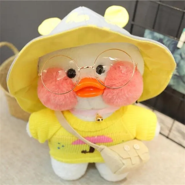 Kawaii Cartoon LaLafanfan 30cm Cafe Duck Plush Toy Stuffed Soft Kawaii Duck Doll Animal Pillow Birthday Gift for Kids Children