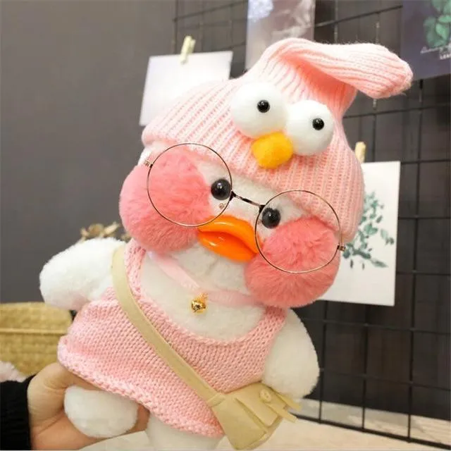 Kawaii Cartoon LaLafanfan 30cm Cafe Duck Plush Toy Stuffed Soft Kawaii Duck Doll Animal Pillow Birthday Gift for Kids Children