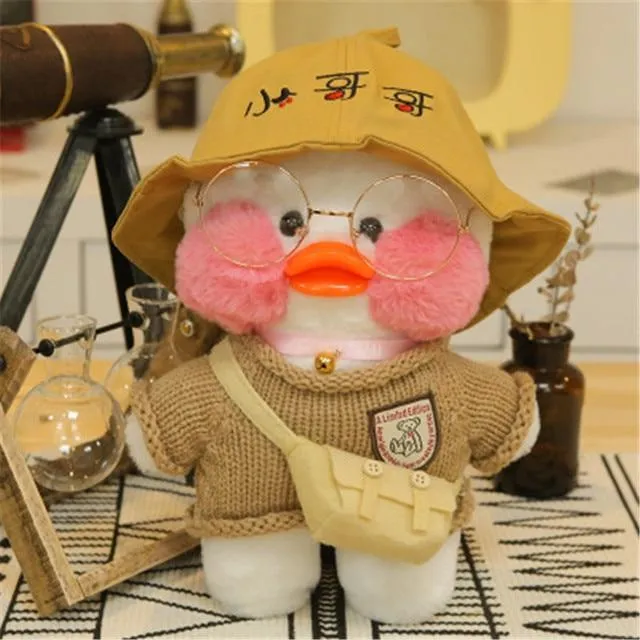 Kawaii Cartoon LaLafanfan 30cm Cafe Duck Plush Toy Stuffed Soft Kawaii Duck Doll Animal Pillow Birthday Gift for Kids Children